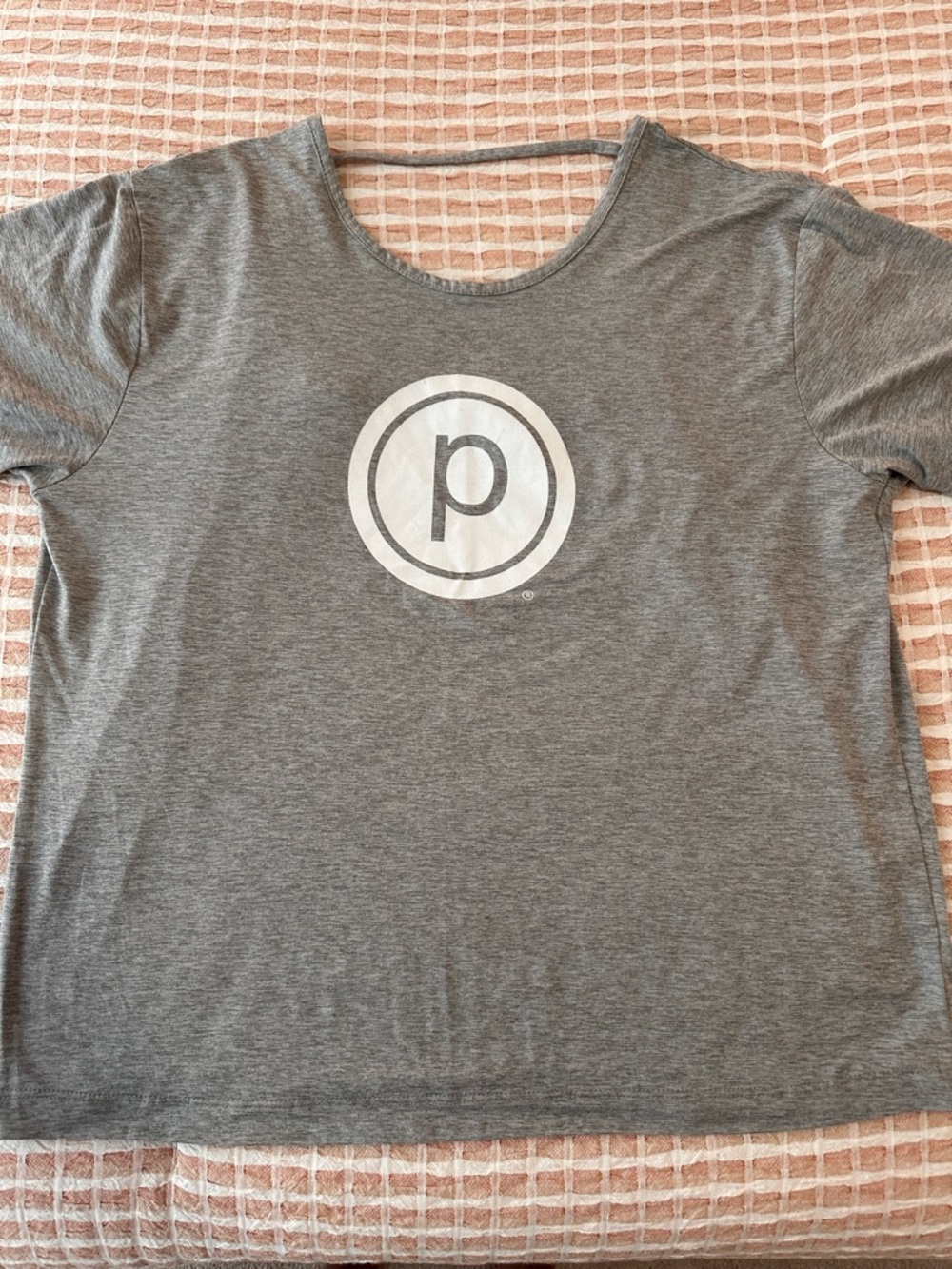 Pure Barre Gray Tee with White Circle 'p' Logo